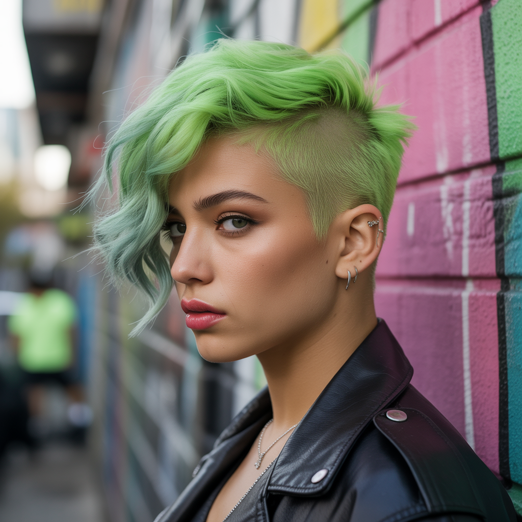 15 Best Bold Hair Dye Ideas to Transform Your Look 4 Neon Green for Edgy Expression