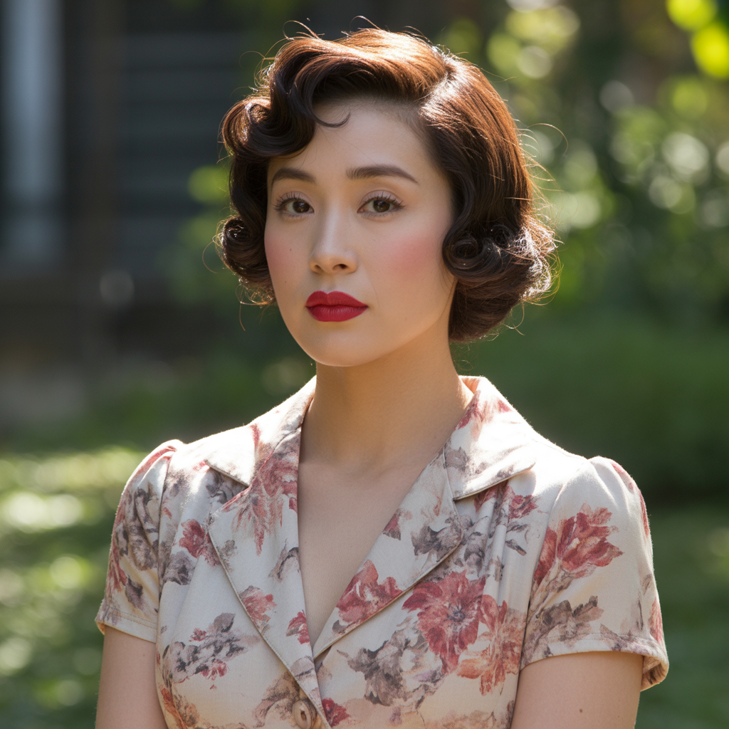 Pin Curl Short Hair Updos