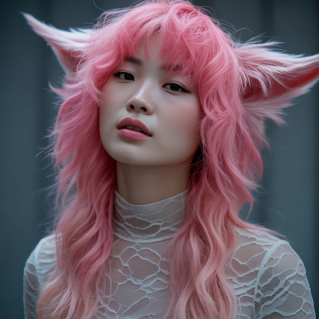 Pink Wolf Cut for Long Hair