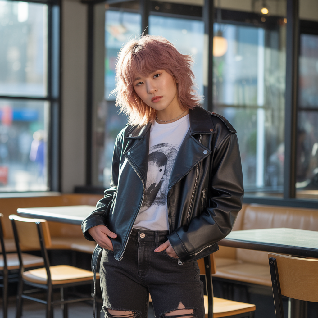 Pink Wolf Cut for Medium Hair