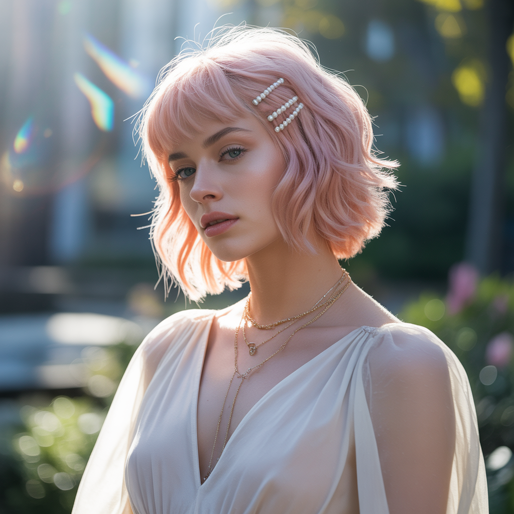 Pink Wolf Cut with Accessorized Styling