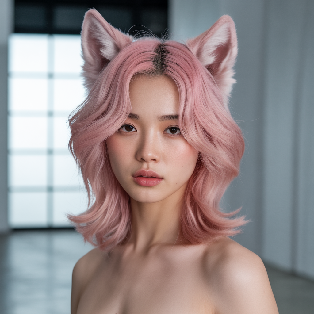 Pink Wolf Cut with Face-Framing Layers