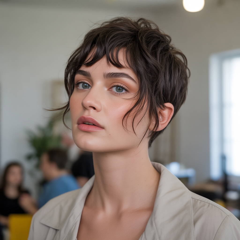 15 Gorgeous Haircuts With Curtain Bangs to Transform Your Look 8 Pixie Cut With Curtain Bangs