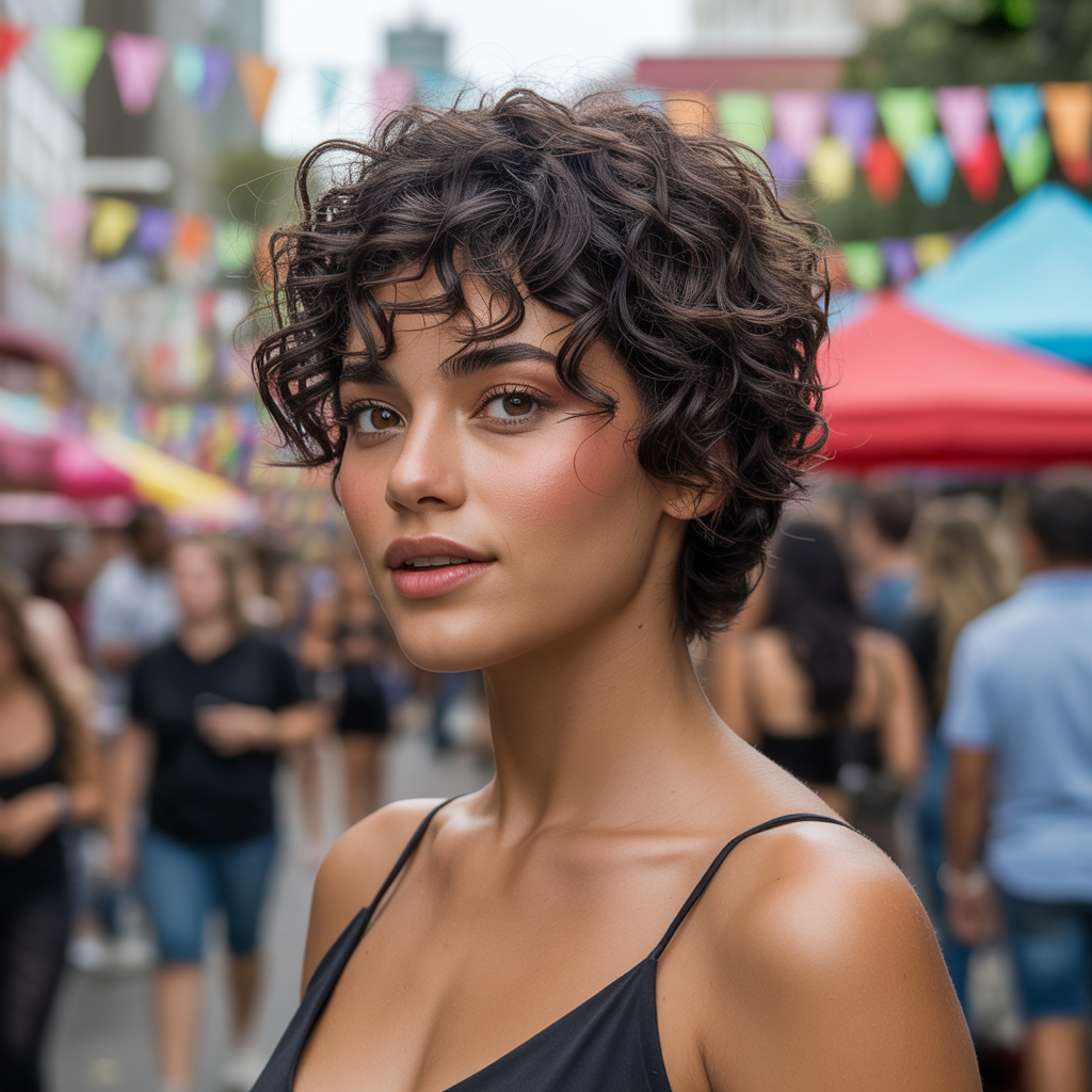 Pixie Wolf Cut with Curly Texture