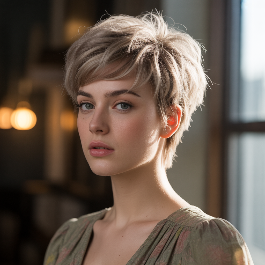Pixie Wolf Cut with Highlights