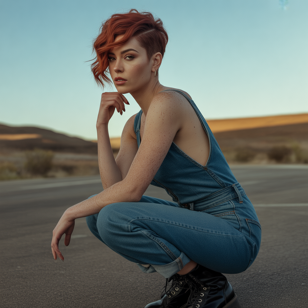 Pixie Wolf Cut with Side Part