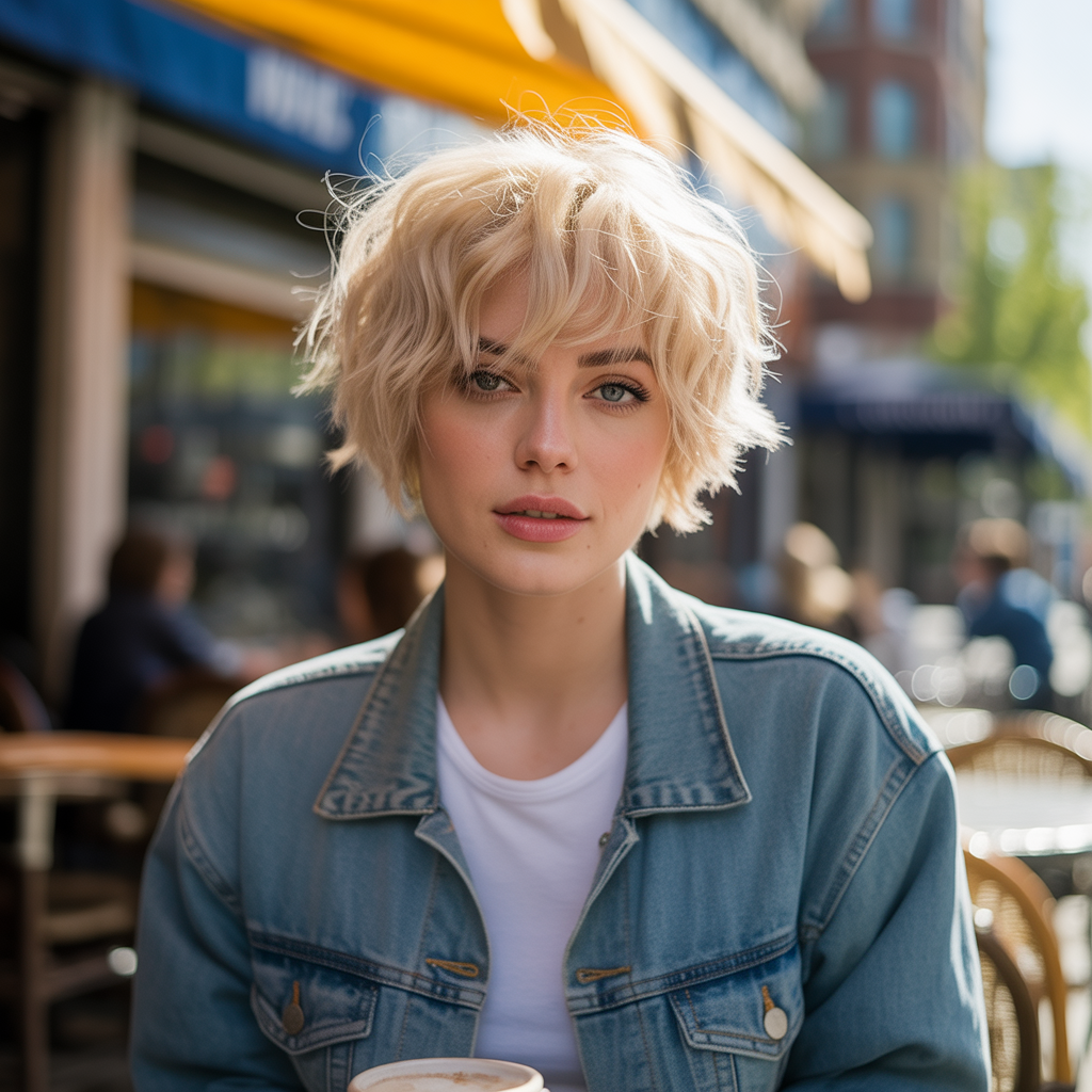 Pixie Wolf Cut with Wavy Hair