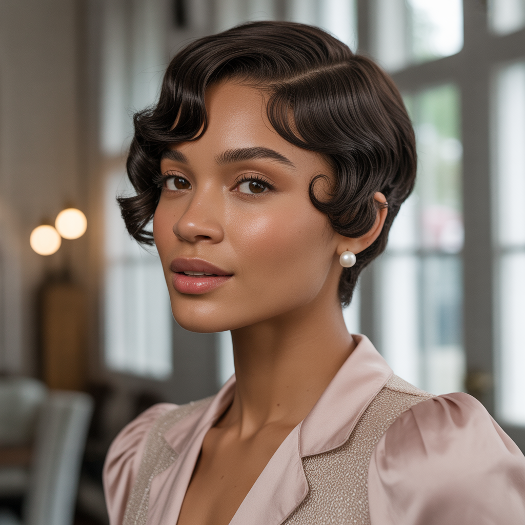 Pixie with Finger Waves