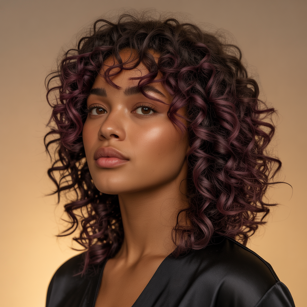 Plum Curls Hairstyle