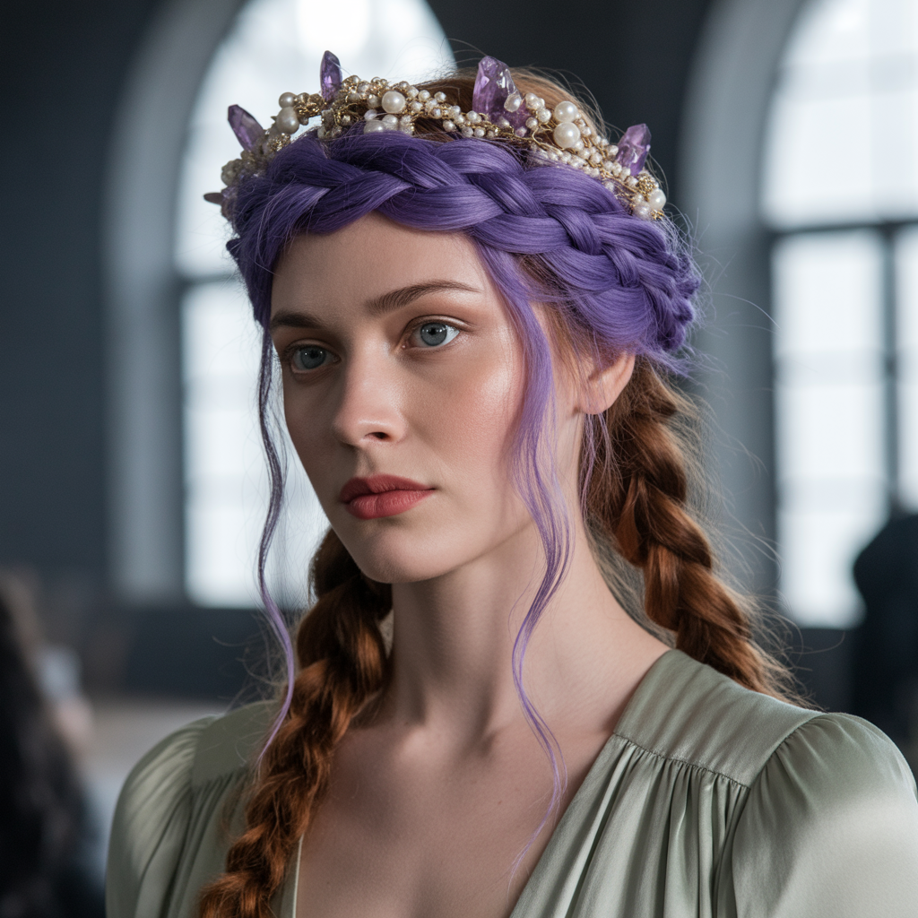 Purple Braided Crown