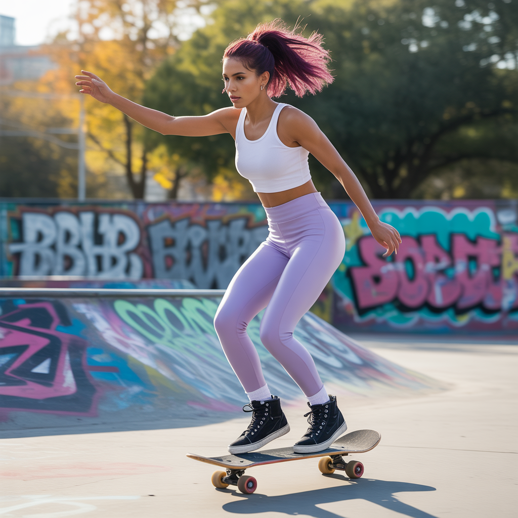 Purple Ponytail Hairstyle