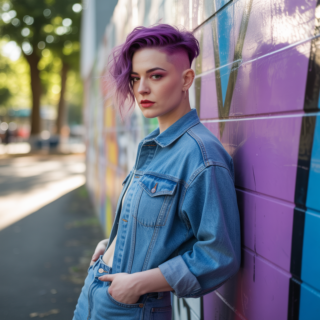 Purple Undercut Hairstyle