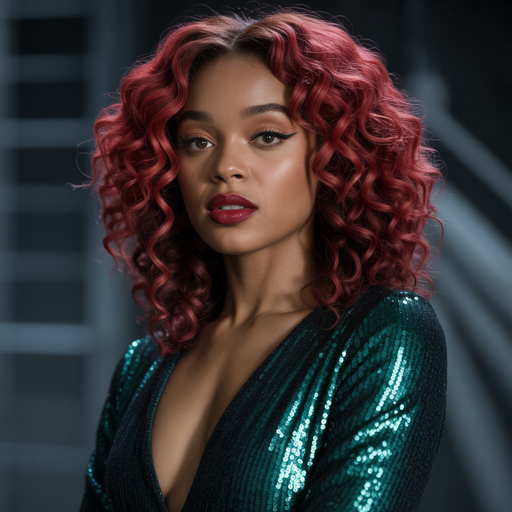 Red Weave with Curls