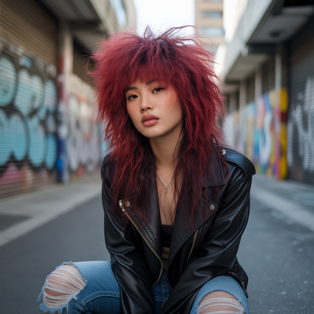 Red Wolf Cut for Thick Hair