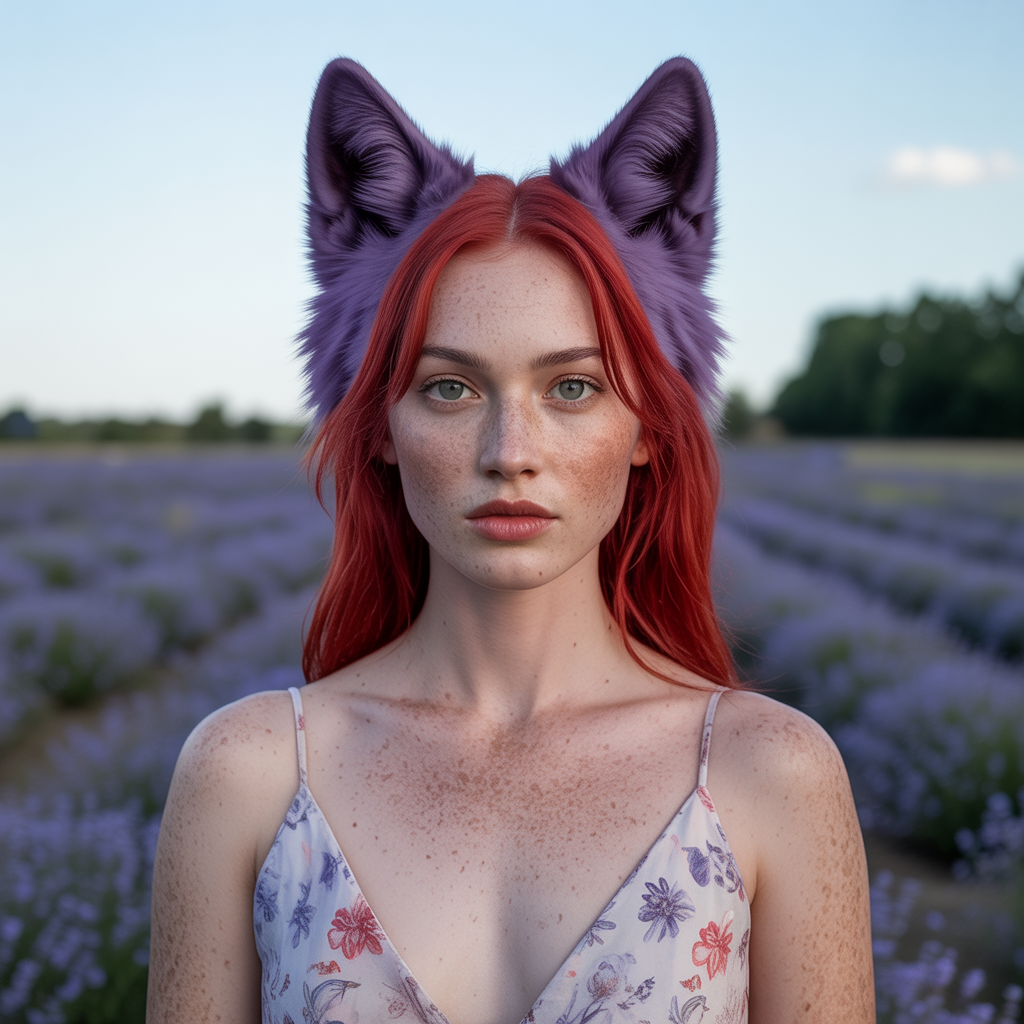 Red Wolf Cut with Purple Tones