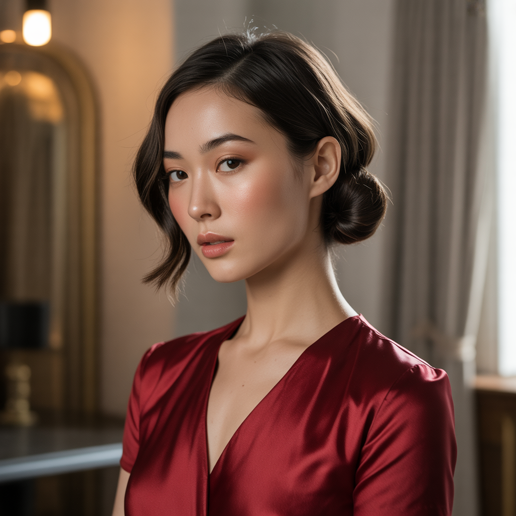 Rolled Chignon Short Hair Updos