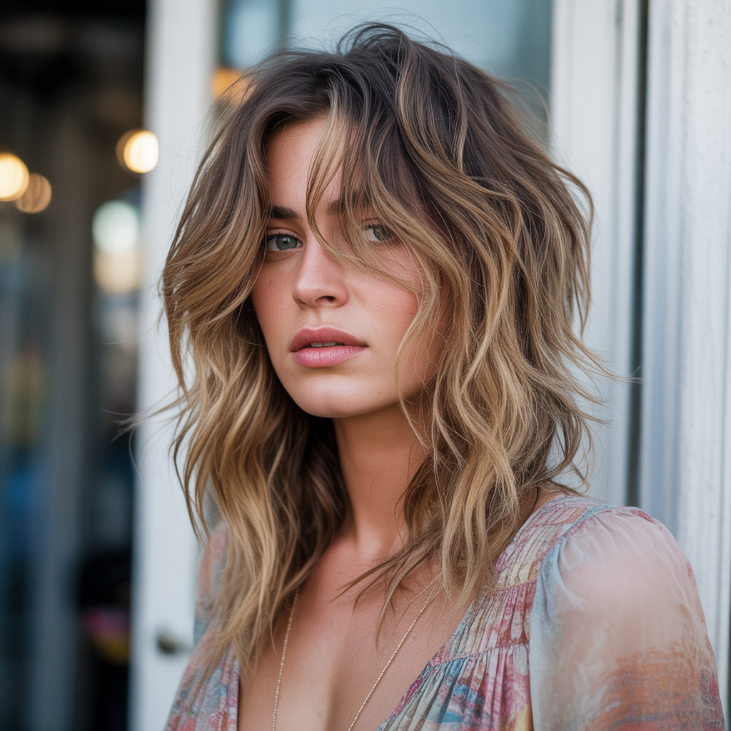 Shag with Balayage Highlights
