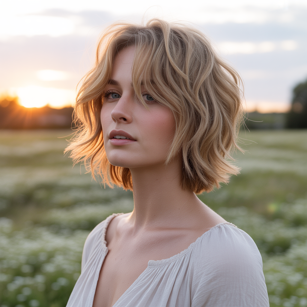 Shaggy Lob with Boho Vibes