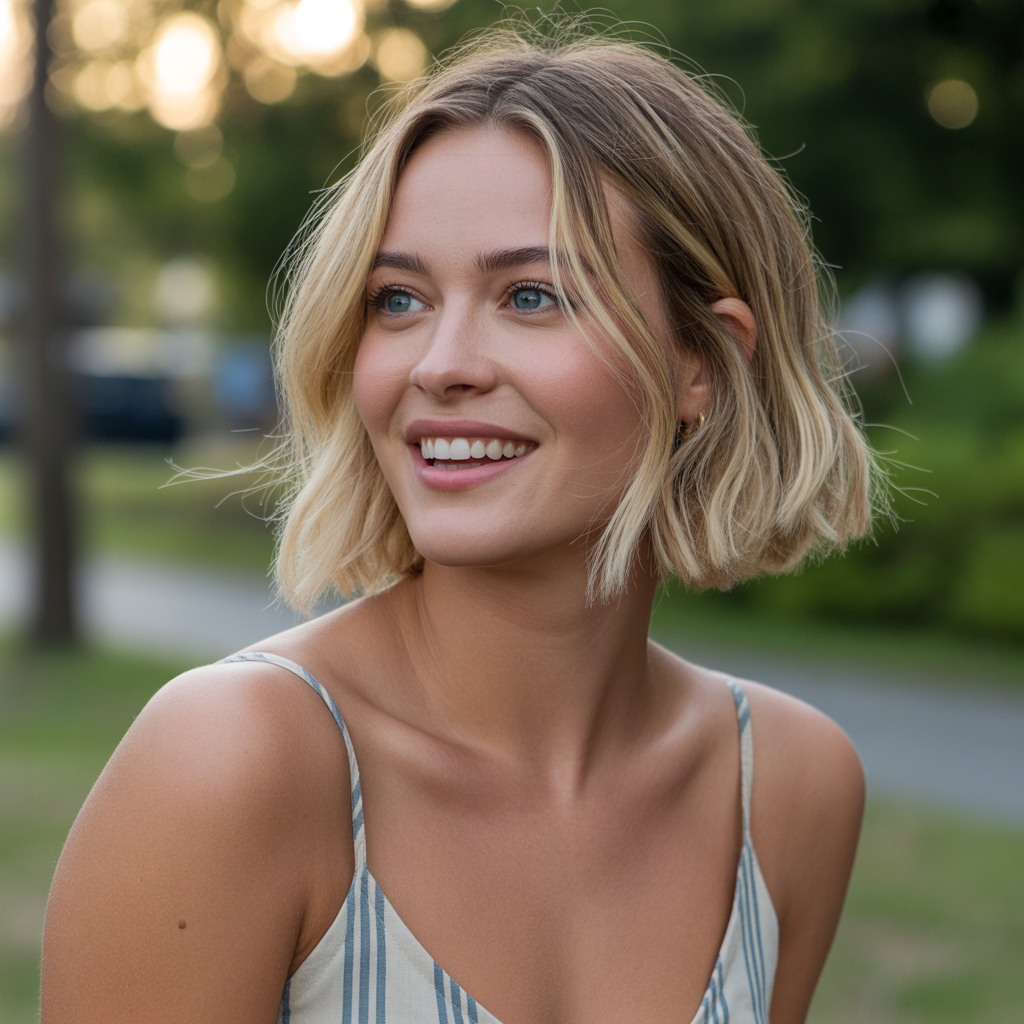Short Blonde with Balayage