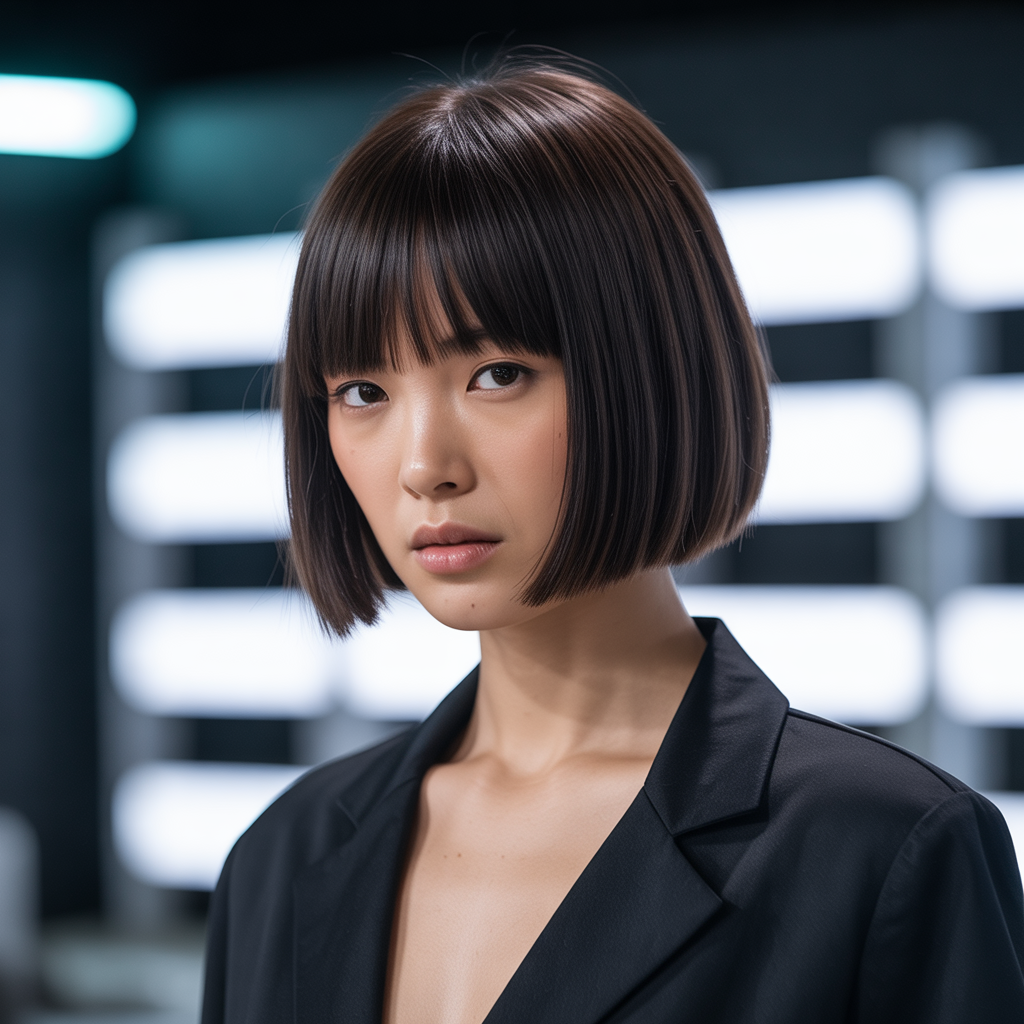 Short Bob with Blunt Bangs
