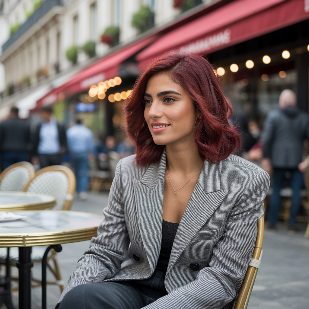Shoulder-Length Red Weave