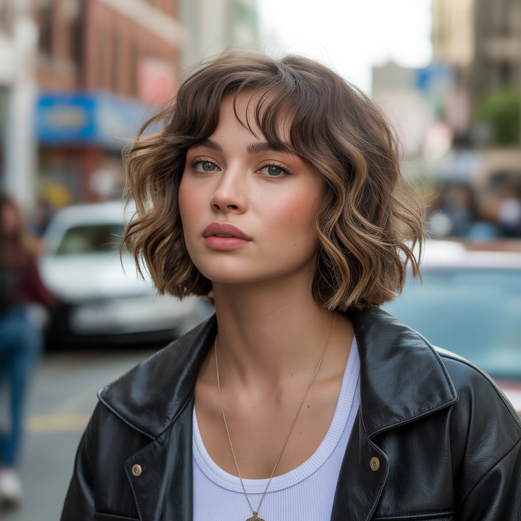 15 Gorgeous Haircuts With Curtain Bangs to Transform Your Look 2 Shoulder-Length Shag With Curtain Bangs