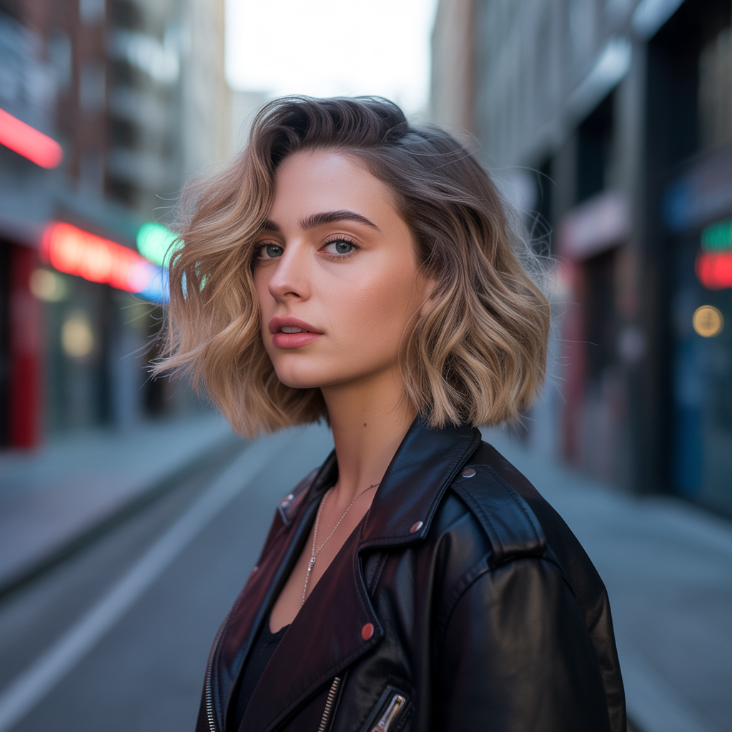 Shoulder-Length Wavy Wolf Cut