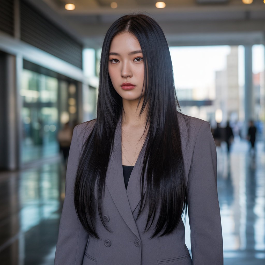 Sleek Korean Wolf Cut Style