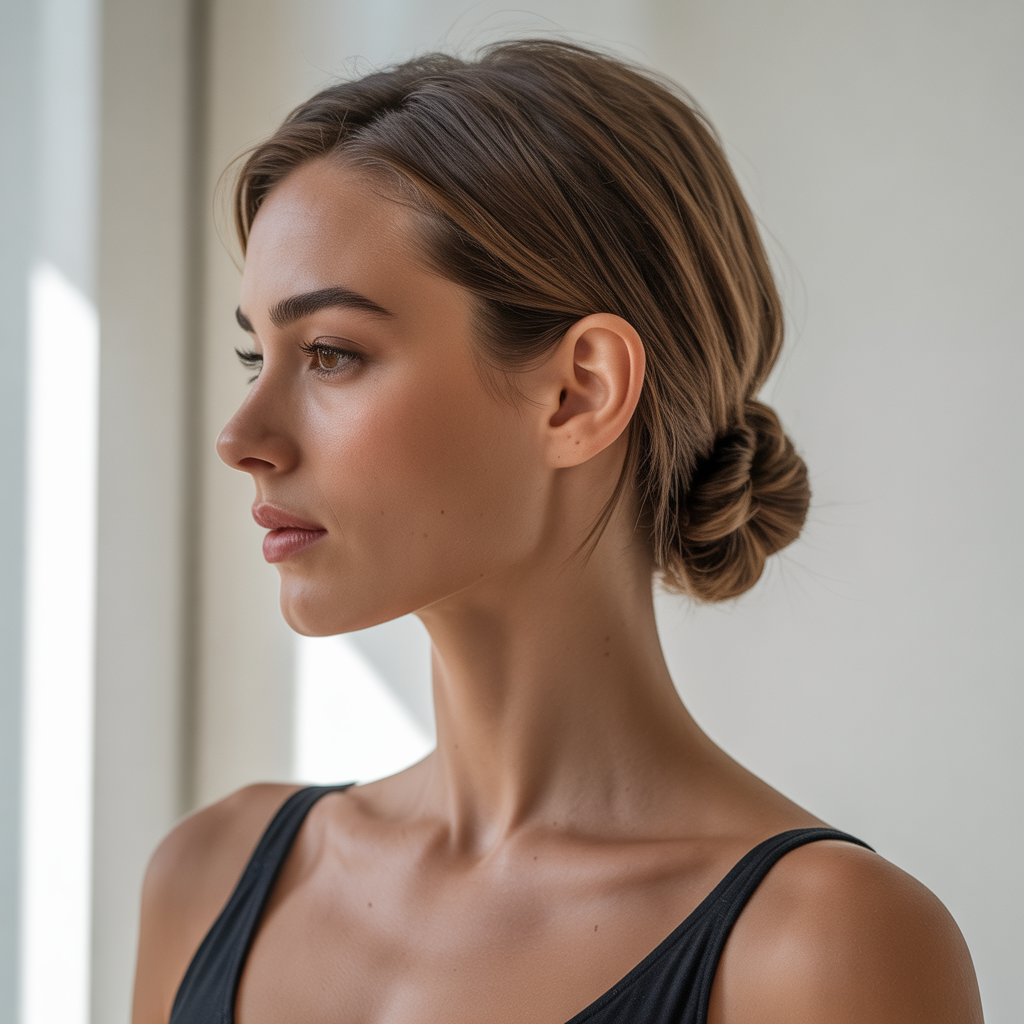 Sleek Low Bun for Short Hair Updos