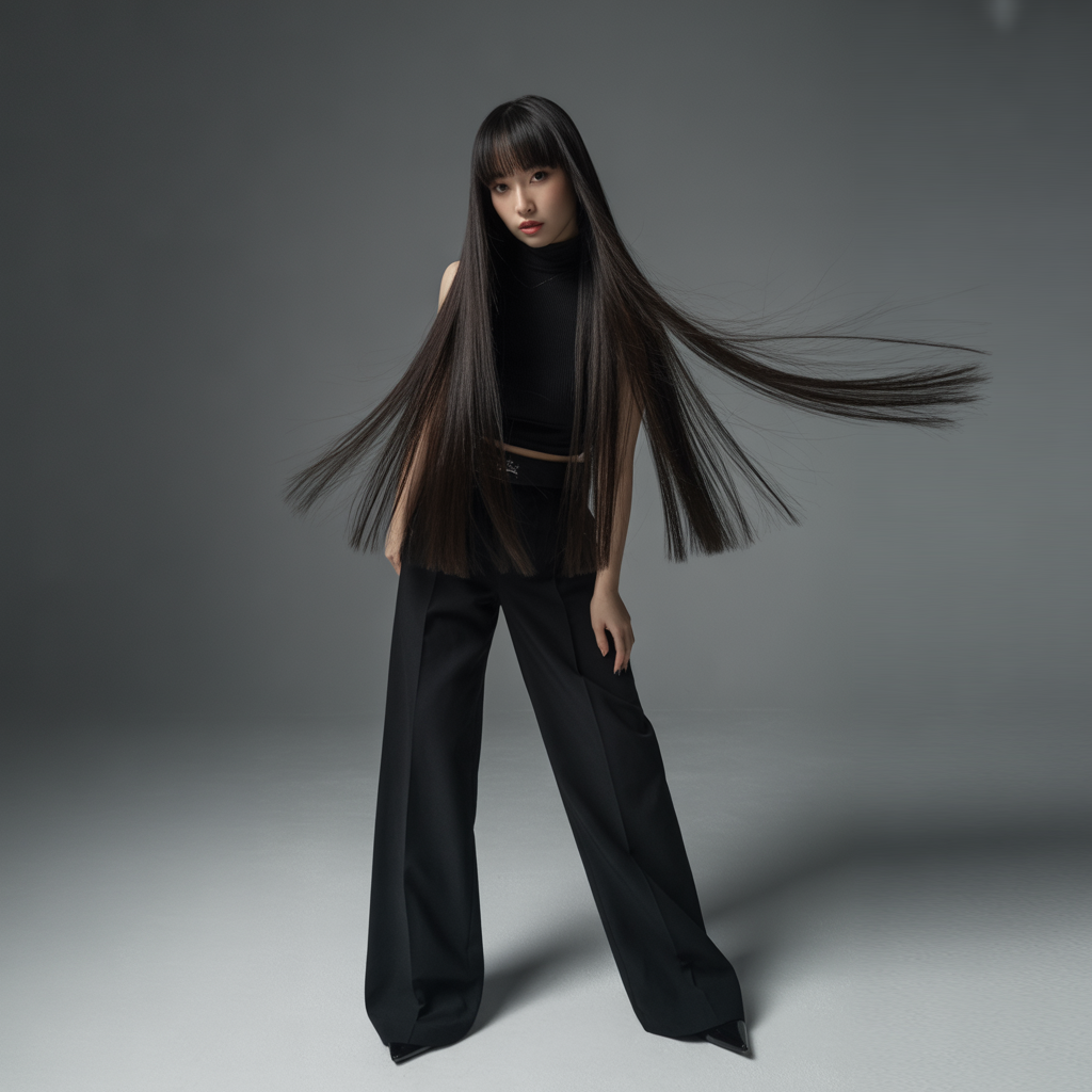 Sleek Middle-Part Bob