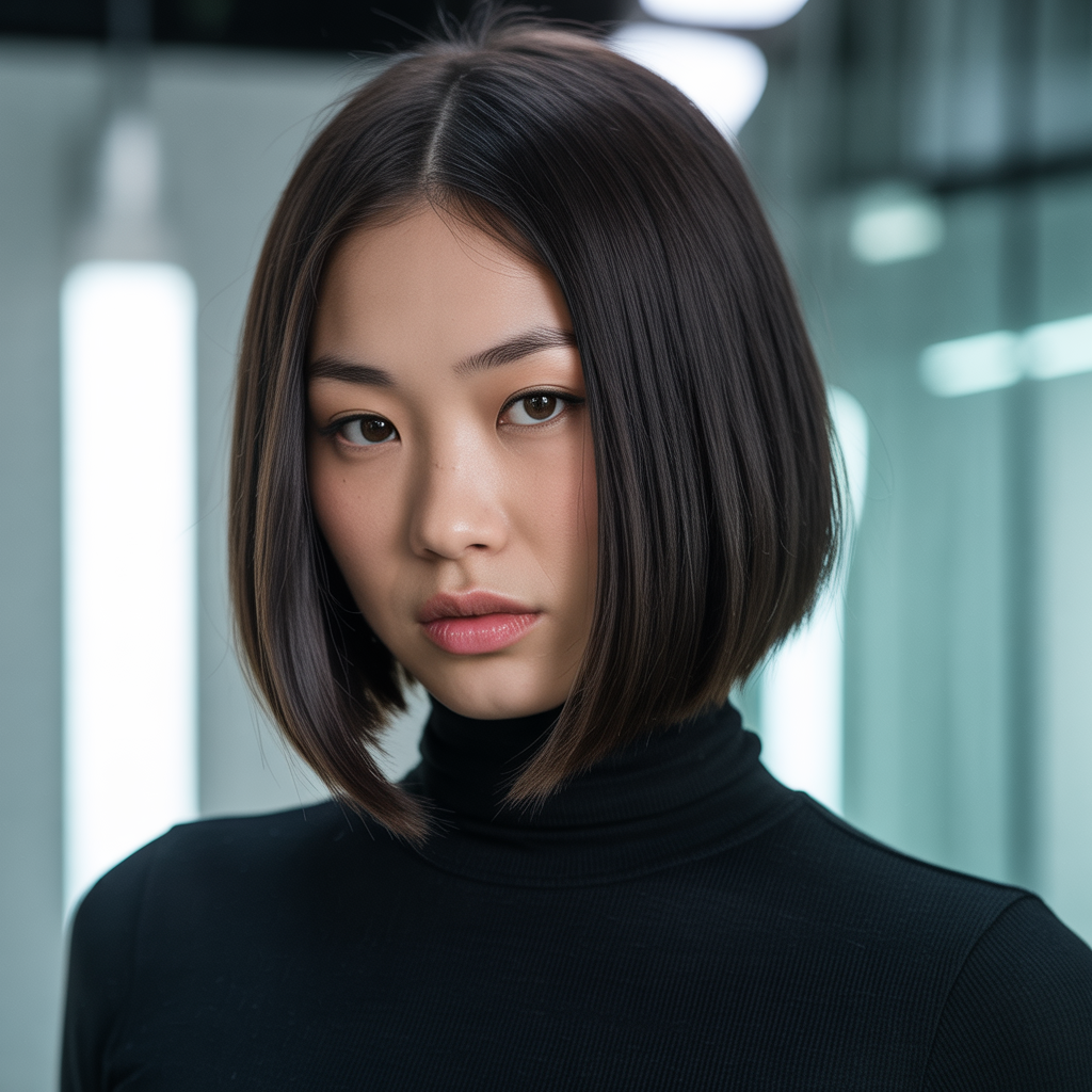Sleek bob wolf cut