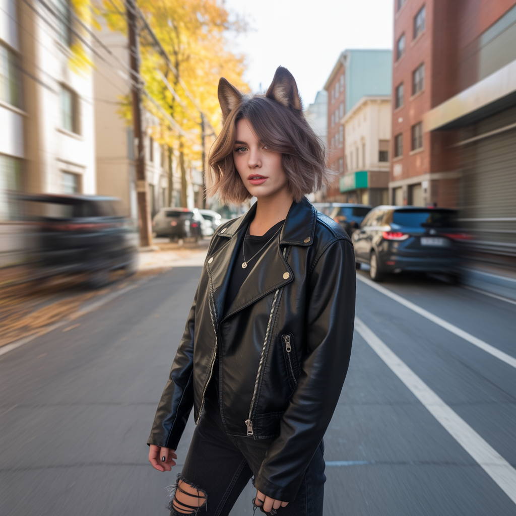 Smoky Bronze Balayage Wolf Cut