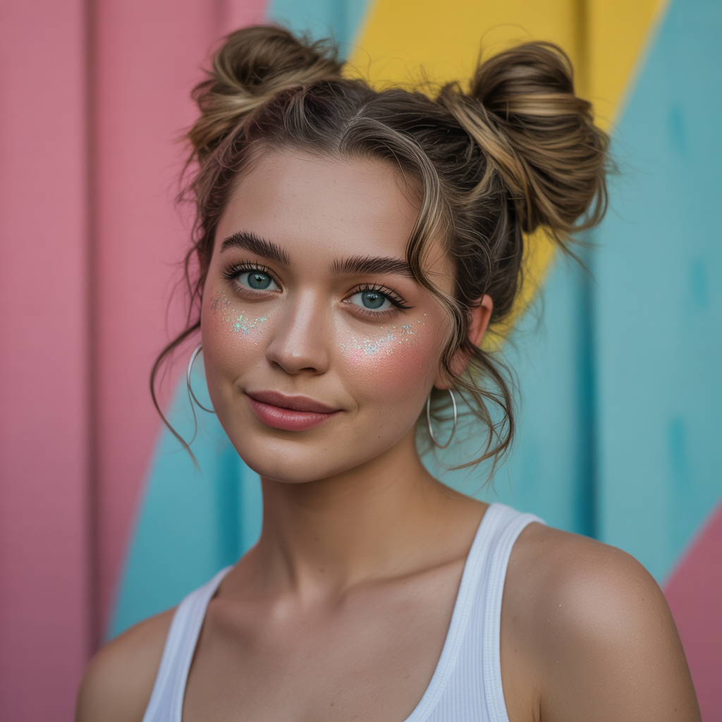 16 Brilliant Easy Hairstyles You Can Do in Minutes 11 Space Buns