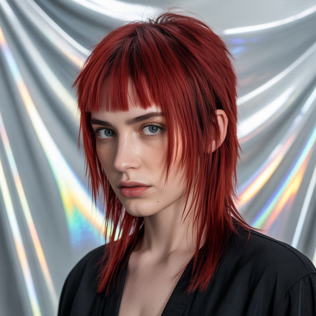 Straight Red Wolf Cut