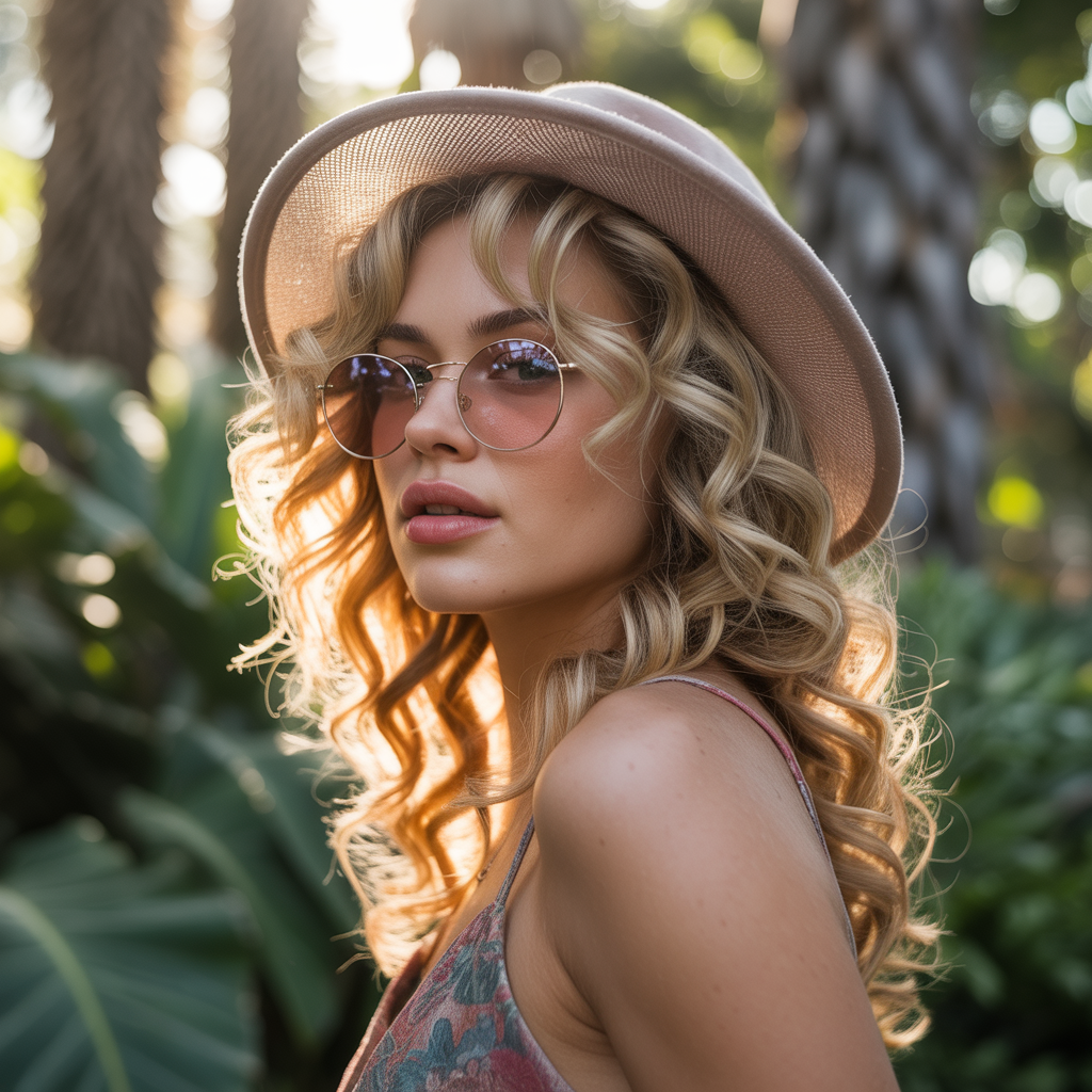 Sun-Kissed Blonde with Cinnamon Lowlights