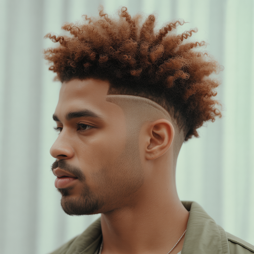 Temple Fade with Afro
