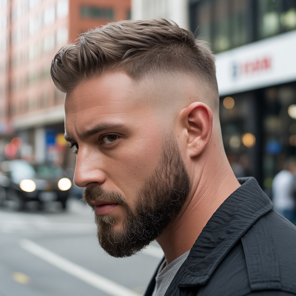Temple Fade with Beard