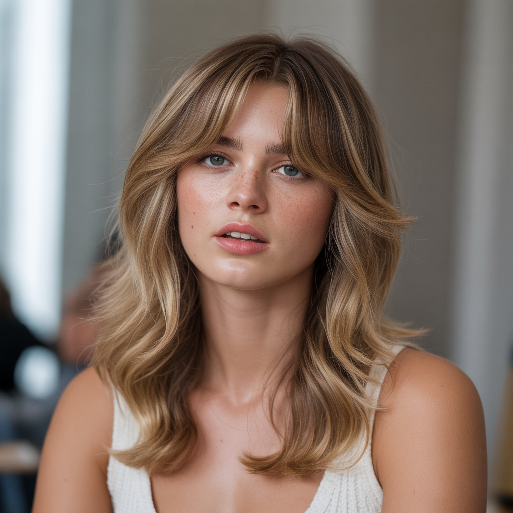 20 Stunning Ideas for Lustrous Long Textured Haircuts 17 Textured Cut with Side-Swept Bangs