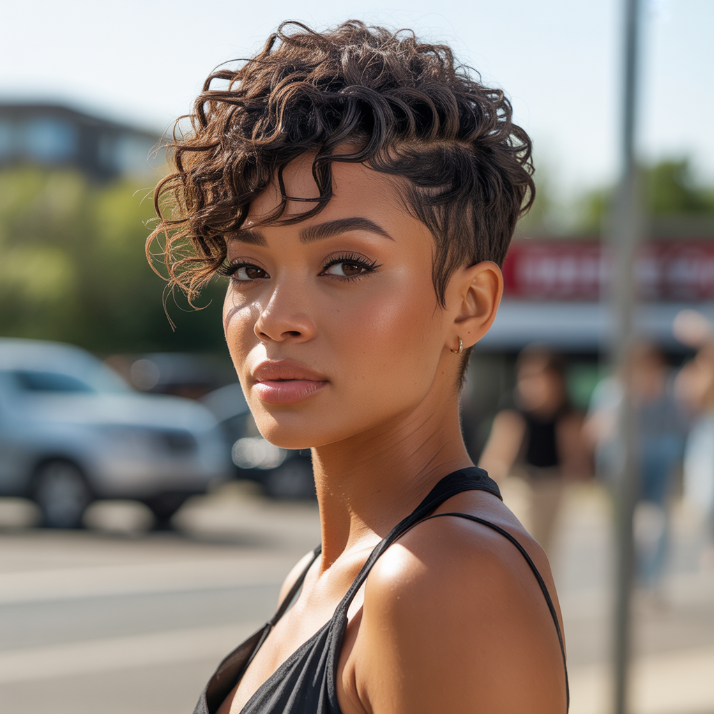 Textured Pixie with Curls