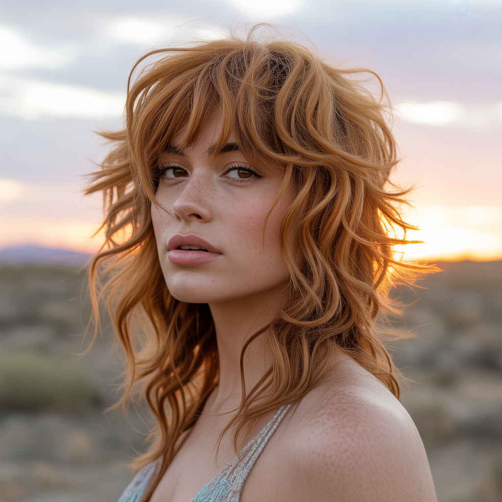 Textured Shag with Wispy Bangs