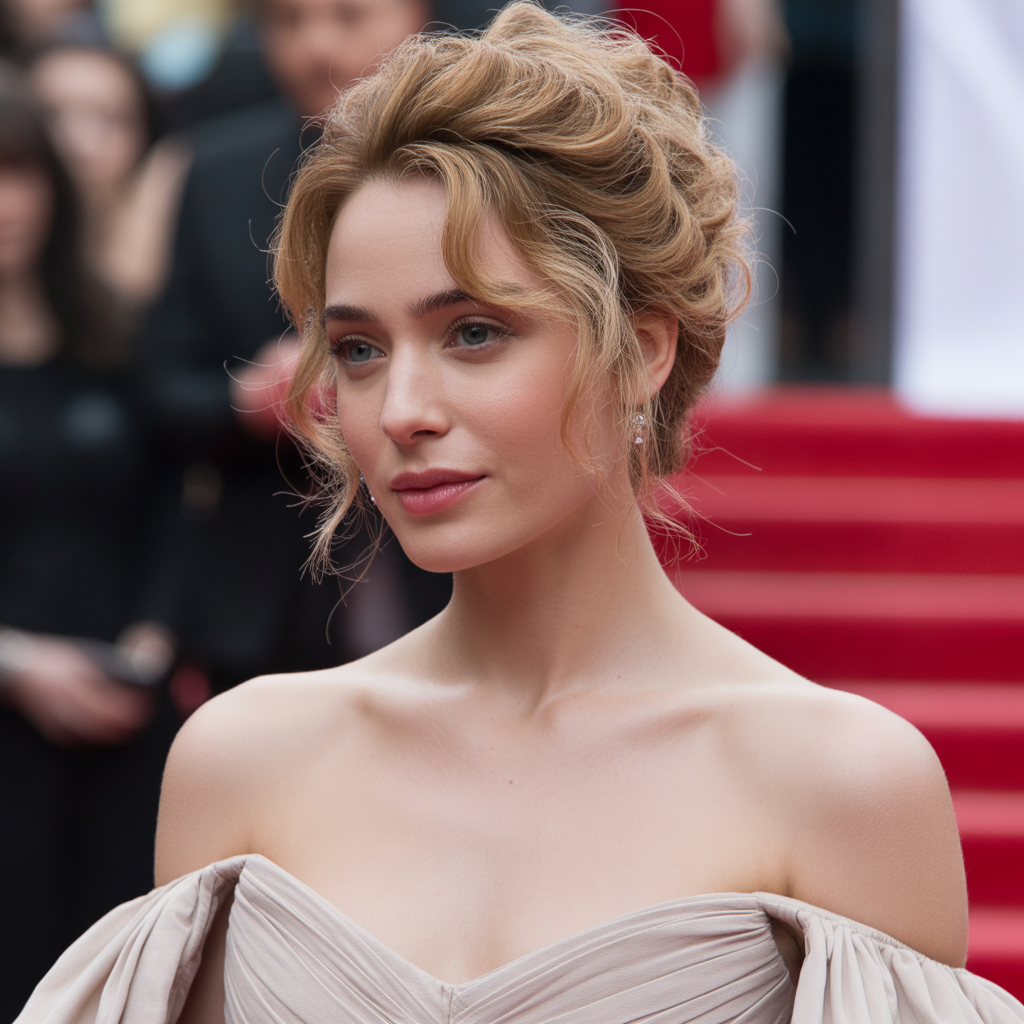 18 Fashionable Red Carpet Inspired Hairstyles for Glamorous Looks 3 Textured Updo Charm