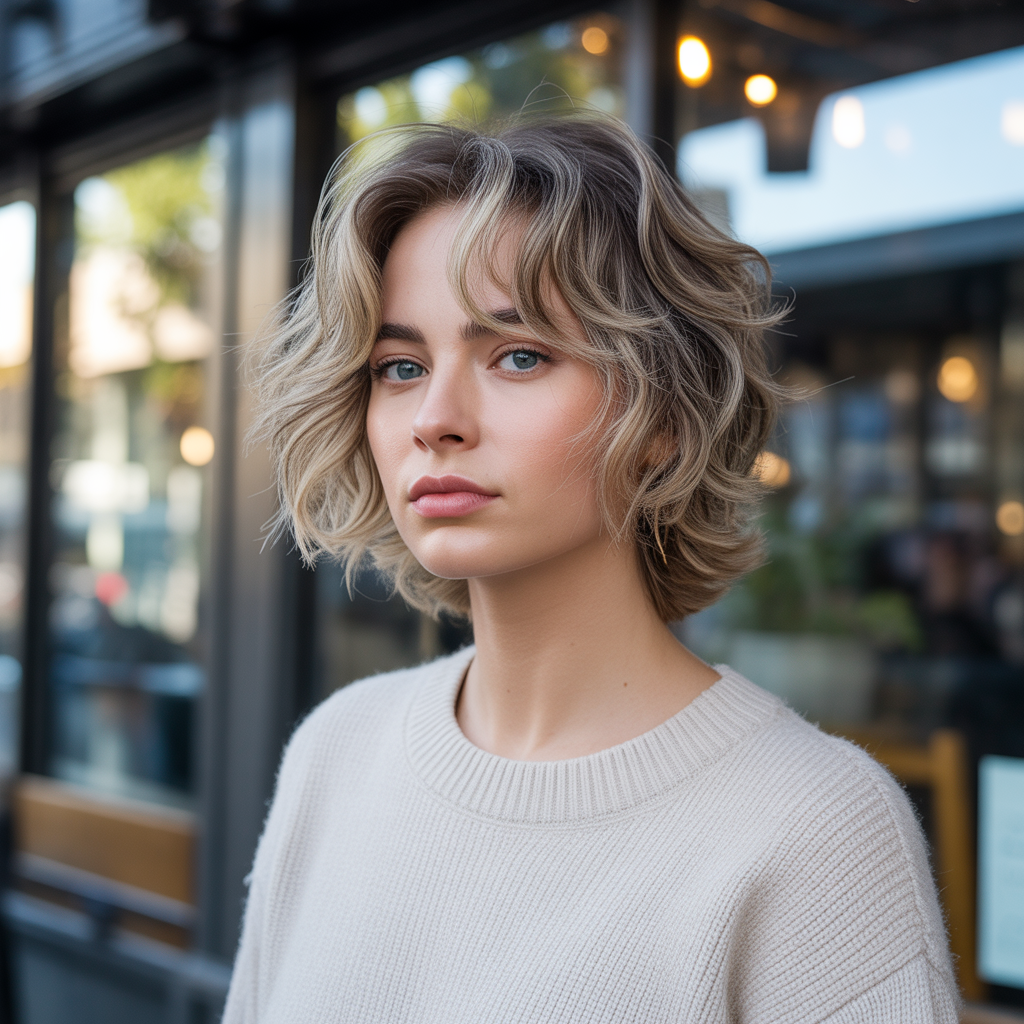 Textured bob wolf cut