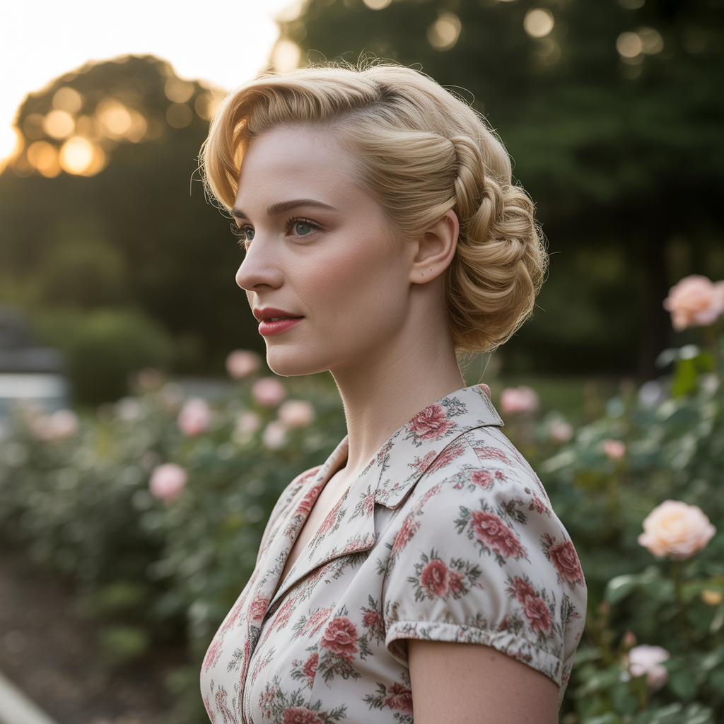 Twisted Side Bun Short Hair Updos