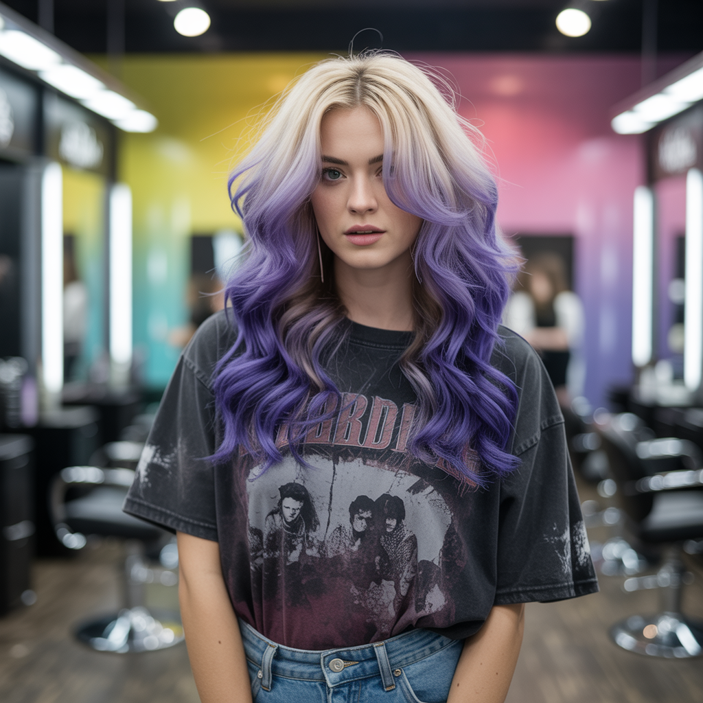 Violet Ombre Hairstyle