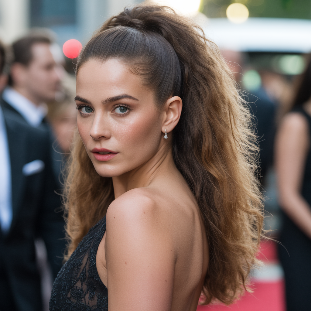 18 Fashionable Red Carpet Inspired Hairstyles for Glamorous Looks 4 Voluminous High Ponytail