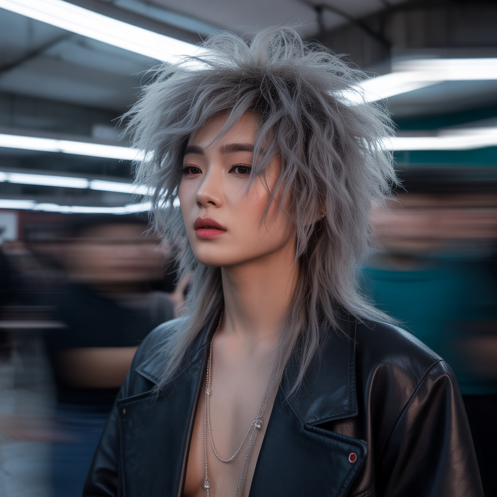 Korean Wolf Cut for Square Faces