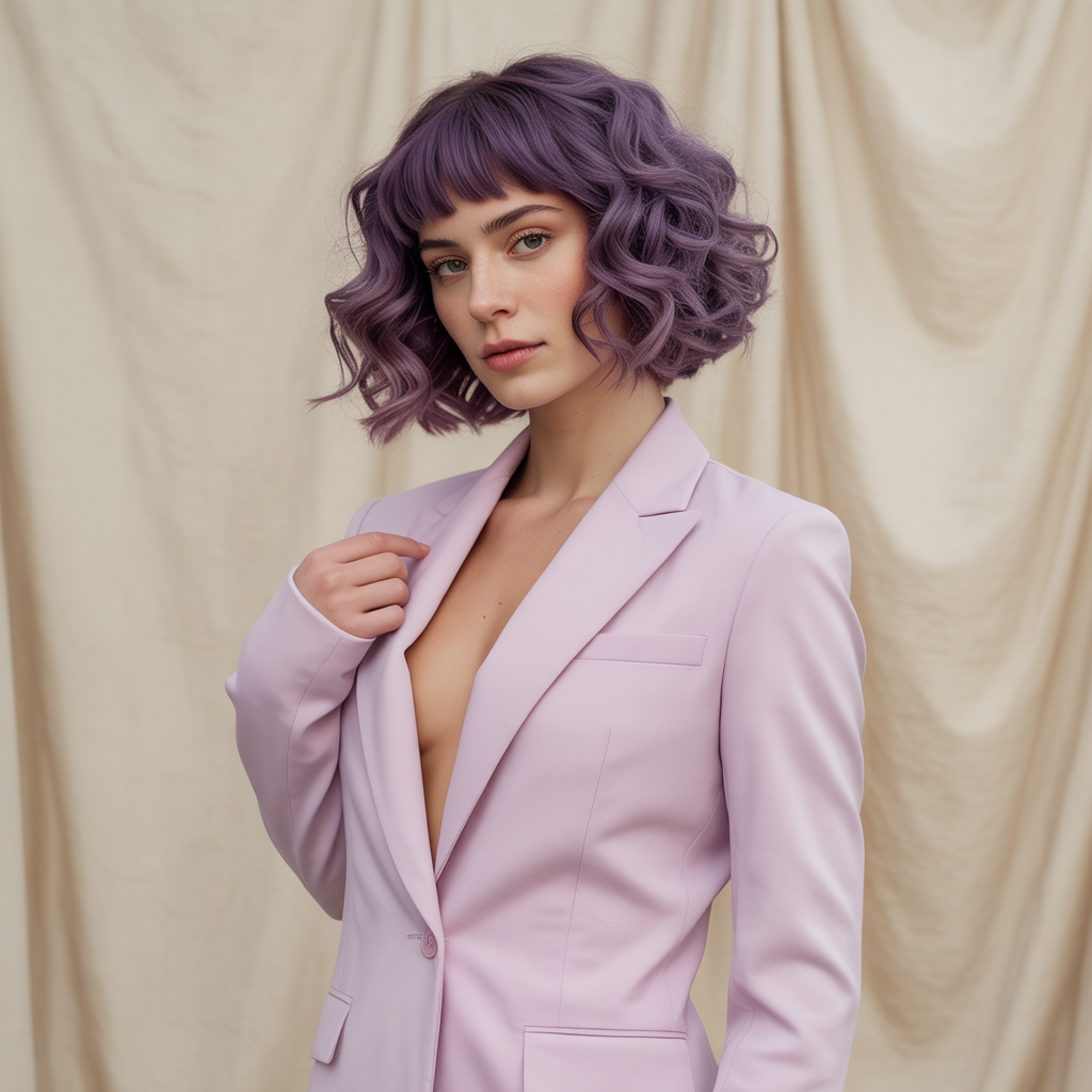 Wavy Purple Bob