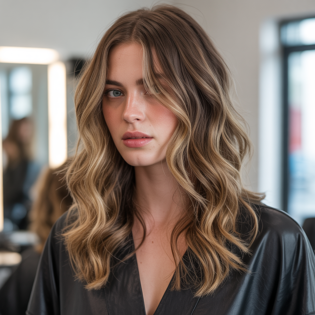 Wavy Wolf Cut with Balayage