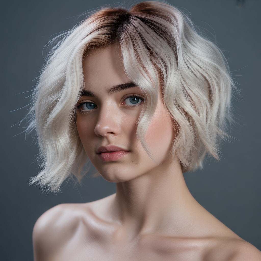 White Blonde with Ash Brown Lowlights