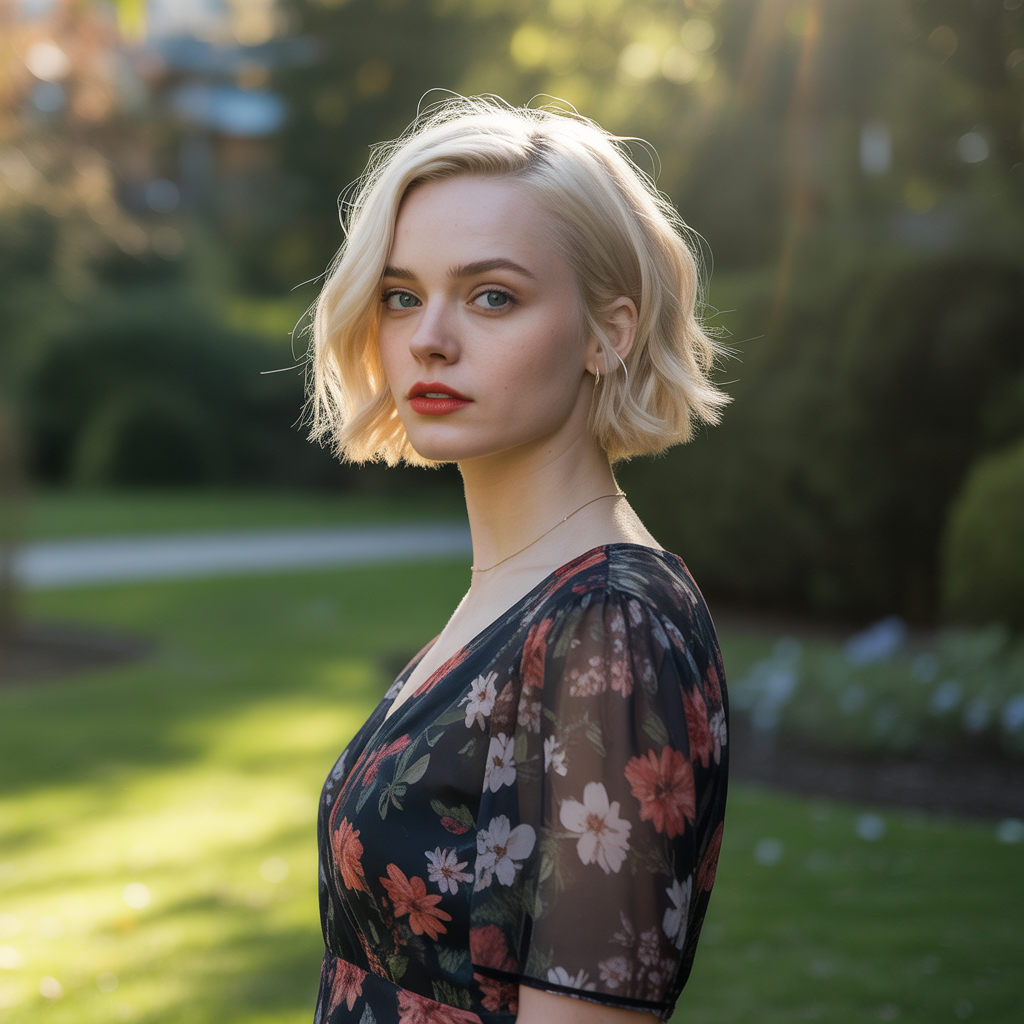 freepik photo of a blonde caucasian woman with a pixie bob 60497